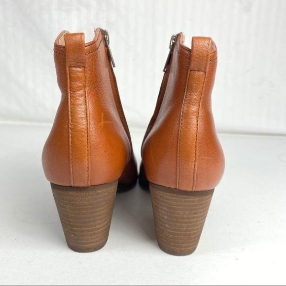 Land’s End Harris Ankle Booties Leather Side Zip Chestnut Brown Womens Sz 9 - Picture 6 of 11